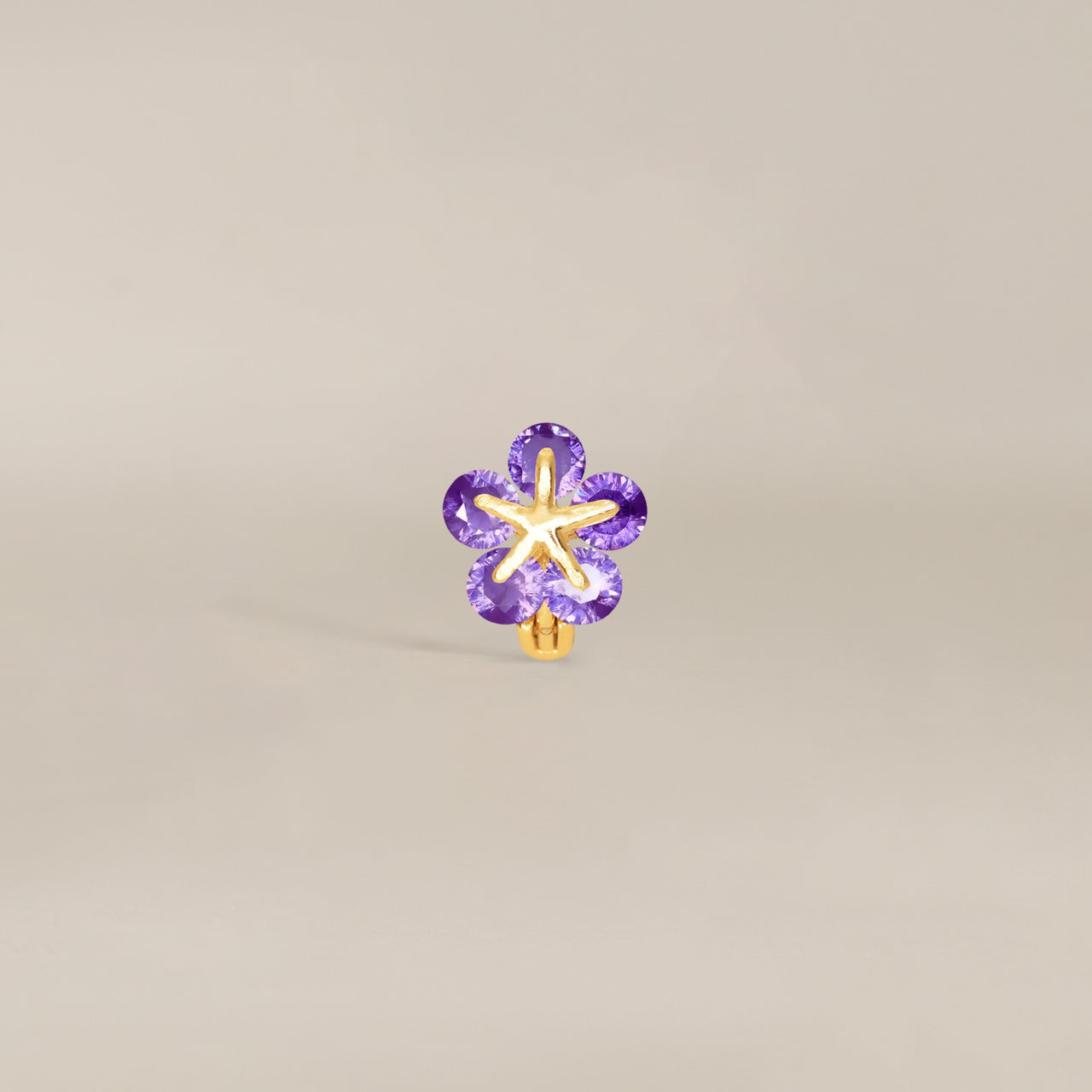 Amethyst Cherry Blossom Cartilage Hoop