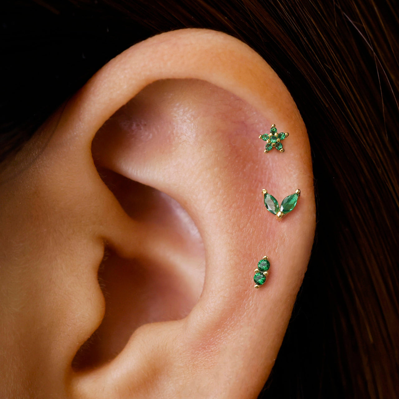 Emerald Floral Flat Back Set