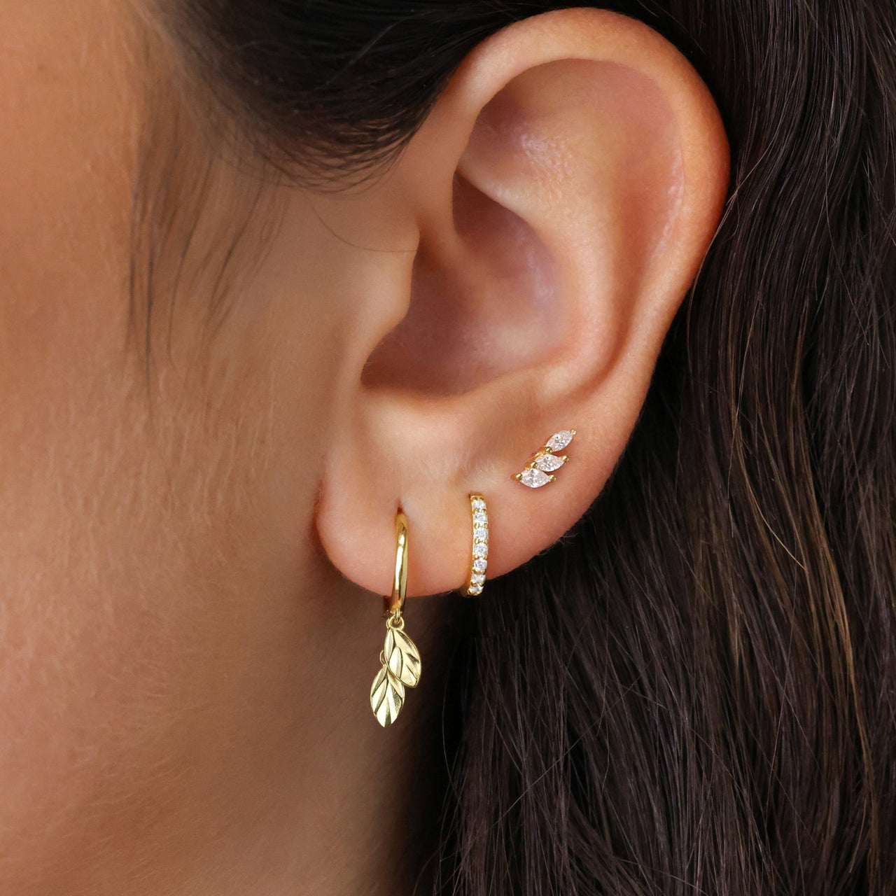 Leaf Hoop Set - eyrful